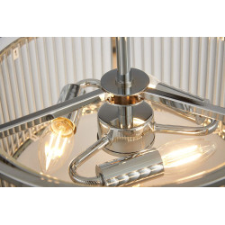 Versa 35cm Round Flush/Semi Ceiling/Pendant Convertible, 3 x E14, Polished Chrome/Clear Glass