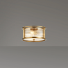 Versa 35cm Round Flush/Semi Ceiling/Pendant Convertible, 3 x E14, Brass/Clear Glass
