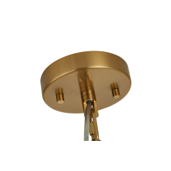 Versa 35cm Round Flush/Semi Ceiling/Pendant Convertible, 3 x E14, Brass/Clear Glass