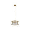 Versa 35cm Round Flush/Semi Ceiling/Pendant Convertible, 3 x E14, Brass/Clear Glass