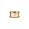 Versa 35cm Round Flush/Semi Ceiling/Pendant Convertible, 3 x E14, Brass/Clear Glass