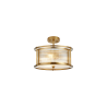 Versa 35cm Round Flush/Semi Ceiling/Pendant Convertible, 3 x E14, Brass/Clear Glass