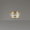 Versa 35cm Round Flush/Semi Ceiling/Pendant Convertible, 3 x E14, Brass/Clear Glass