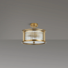 Versa 35cm Round Flush/Semi Ceiling/Pendant Convertible, 3 x E14, Brass/Clear Glass