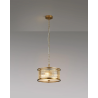 Versa 35cm Round Flush/Semi Ceiling/Pendant Convertible, 3 x E14, Brass/Clear Glass