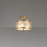 Versa 35cm Round Flush/Semi Ceiling/Pendant Convertible, 3 x E14, Brass/Clear Glass