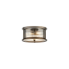 Versa 35cm Round Flush/Semi Ceiling/Pendant Convertible, 3 x E14, Bronze/Clear Glass