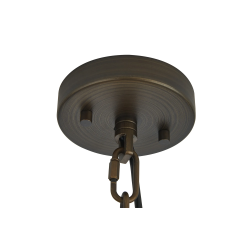Versa 35cm Round Flush/Semi Ceiling/Pendant Convertible, 3 x E14, Bronze/Clear Glass