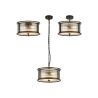 Versa 35cm Round Flush/Semi Ceiling/Pendant Convertible, 3 x E14, Bronze/Clear Glass