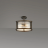 Versa 35cm Round Flush/Semi Ceiling/Pendant Convertible, 3 x E14, Bronze/Clear Glass