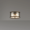 Versa 35cm Round Flush/Semi Ceiling/Pendant Convertible, 3 x E14, Bronze/Clear Glass