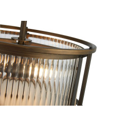Versa 35cm Round Flush/Semi Ceiling/Pendant Convertible, 3 x E14, Bronze/Clear Glass