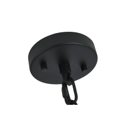Versa 35cm Round Flush/Semi Ceiling/Pendant Convertible, 3 x E14, Satin Black/Clear Glass