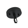 Versa 35cm Round Flush/Semi Ceiling/Pendant Convertible, 3 x E14, Satin Black/Clear Glass