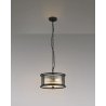 Versa 35cm Round Flush/Semi Ceiling/Pendant Convertible, 3 x E14, Satin Black/Clear Glass
