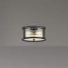 Versa 35cm Round Flush/Semi Ceiling/Pendant Convertible, 3 x E14, Satin Black/Clear Glass