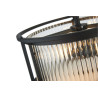 Versa 35cm Round Flush/Semi Ceiling/Pendant Convertible, 3 x E14, Satin Black/Clear Glass