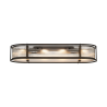 Versa 1m x 35cm Oval Flush/Semi Ceiling/Pendant, 8 x E14, Satin Black/Clear Glass