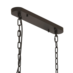 Versa 1m x 35cm Oval Flush/Semi Ceiling/Pendant, 8 x E14, Satin Black/Clear Glass