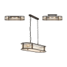 Versa 1m x 35cm Oval Flush/Semi Ceiling/Pendant, 8 x E14, Satin Black/Clear Glass