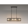 Versa 1m x 35cm Oval Flush/Semi Ceiling/Pendant, 8 x E14, Satin Black/Clear Glass