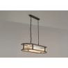 Versa 1m x 35cm Oval Flush/Semi Ceiling/Pendant, 8 x E14, Satin Black/Clear Glass