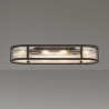 Versa 1m x 35cm Oval Flush/Semi Ceiling/Pendant, 8 x E14, Satin Black/Clear Glass