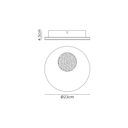 Eclipse Aura 23cm Ceiling/Wall Light, 18W LED, 3000K, 1800lm, Black/Gold