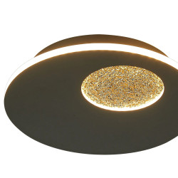 Eclipse Aura 23cm Ceiling/Wall Light, 18W LED, 3000K, 1800lm, Black/Gold