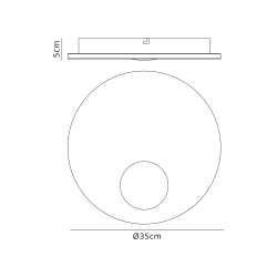 Eclipse Aura 35cm Ceiling/Wall Light, 24W LED, 3000K, 2300lm, Black/Gold