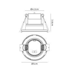 Zenith 4W, Triac Dimmable 4CCT LED Fire Rated Downlight, White