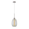 Lori 1.7m Single Pendant, 1 Light Adjustable E27, Satin Nickel/Iridescent Slim Curved Trapezium Shades