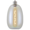 Lori 1.7m Single Pendant, 1 Light Adjustable E27, Satin Nickel/Iridescent Slim Curved Trapezium Shades