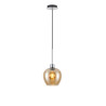 Lori 1.7m Single Pendant, 1 Light Adjustable E27, Polished Chrome/Amber Wine Shades
