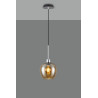 Lori 1.7m Single Pendant, 1 Light Adjustable E27, Polished Chrome/Amber Wine Shades