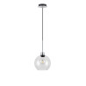 Lori 1.7m Single Pendant, 1 Light Adjustable E27, Polished Chrome/Clear Open Mouth Round Globe Shades
