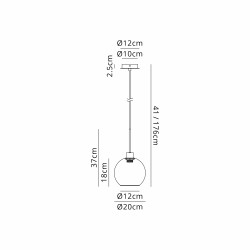 Lori 1.7m Single Pendant, 1 Light Adjustable E27, Polished Chrome/Clear Open Mouth Round Globe Shades