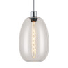 Lori 1.7m Single Pendant, 1 Light Adjustable E27, Polished Chrome/Clear Slim Curved Trapezium Shades