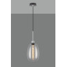 Lori 1.7m Single Pendant, 1 Light Adjustable E27, Polished Chrome/Clear Slim Curved Trapezium Shades