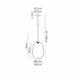 Lori 1.7m Single Pendant, 1 Light Adjustable E27, Polished Chrome/Clear Slim Curved Trapezium Shades