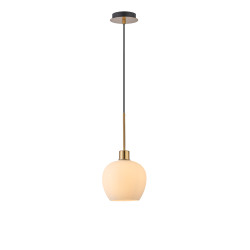 Lori 1.7m Single Pendant, 1 Light Adjustable E27, Antique Gold/Opal Wine Shades