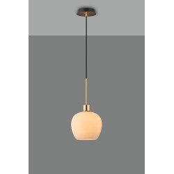 Lori 1.7m Single Pendant, 1 Light Adjustable E27, Antique Gold/Opal Wine Shades