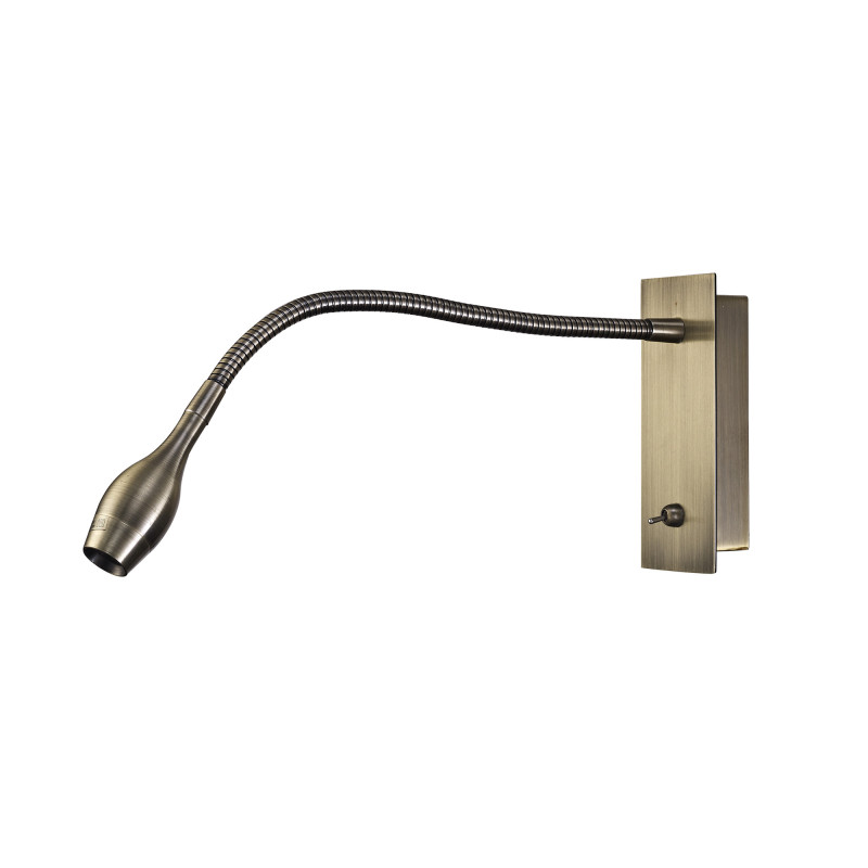 Winslow 3W LED Oval Head Wall Lamp With Flexible Arm Antique Brass