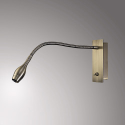 Winslow 3W LED Oval Head Wall Lamp With Flexible Arm Antique Brass