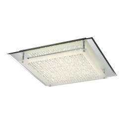 Gina Flush Ceiling, 500mm Square, 24W 1900lm LED 4000K Polished Chrome/Crystal
