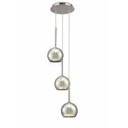 Regina 28cm Pendant 3 Light G9 Polished Chrome/Smoke Glass