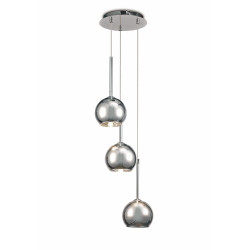 Regina 28cm Pendant 3 Light G9 Polished Chrome/Chrome Plated Glass