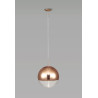 Miranda 25cm Ball Pendant 1 Light E27 Copper Suspension With Copper Mirrored/Clear Glass Globe