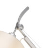 Karis Adjustable Switched Wall Light 1 Light E27 Silver/Polished Chrome c/w Cream Pearl Shade