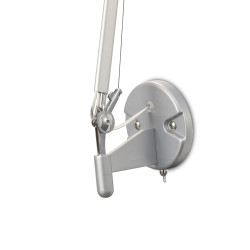Karis Adjustable Switched Wall Light 1 Light E27 Silver/Polished Chrome c/w Cream Pearl Shade